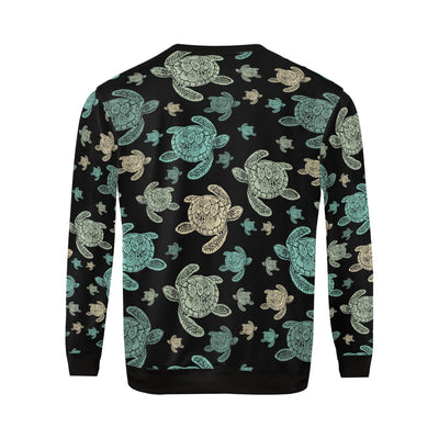 Sea Turtle Stamp Pattern Men Long Sleeve Sweatshirt