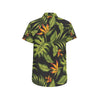 Bird Of Paradise Pattern Print Design BOP013 Men's Short Sleeve Button Up Shirt