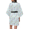 Cow Happy Pattern Print Design 05 Women's Short Kimono