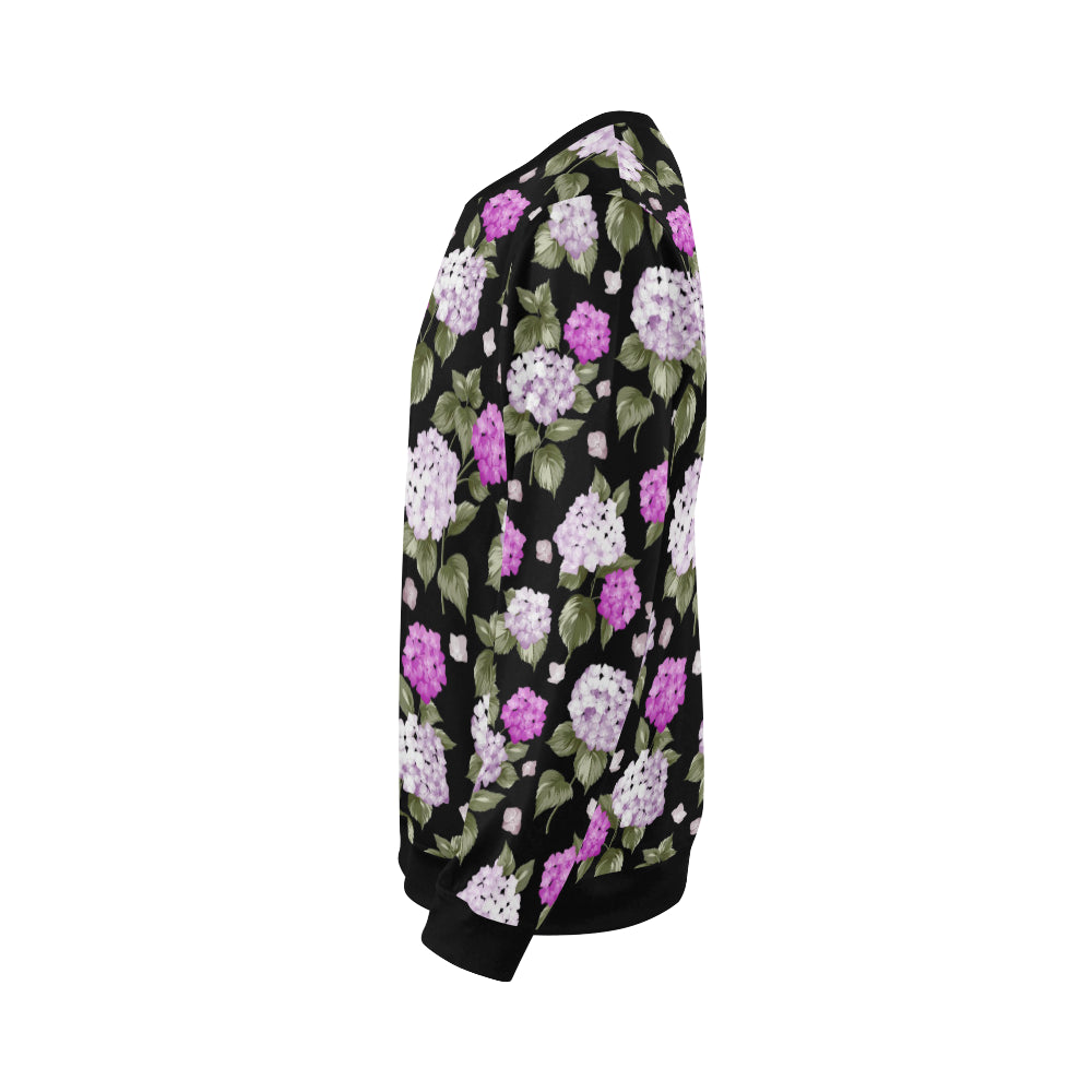 Hydrangea Pattern Print Design HD011 Men Long Sleeve Sweatshirt