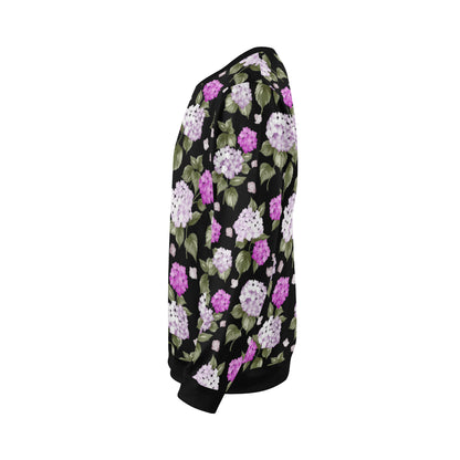 Hydrangea Pattern Print Design HD011 Men Long Sleeve Sweatshirt