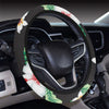 Hawaiian flower tropical leaves Steering Wheel Cover with Elastic Edge