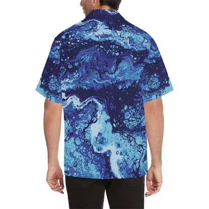 Ocean Liquid Pattern Print Design A03 Men's Hawaiian Shirt