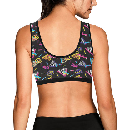 80s Pattern Print Design 3 Sports Bra