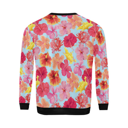 Hibiscus Pattern Print Design HB020 Men Long Sleeve Sweatshirt