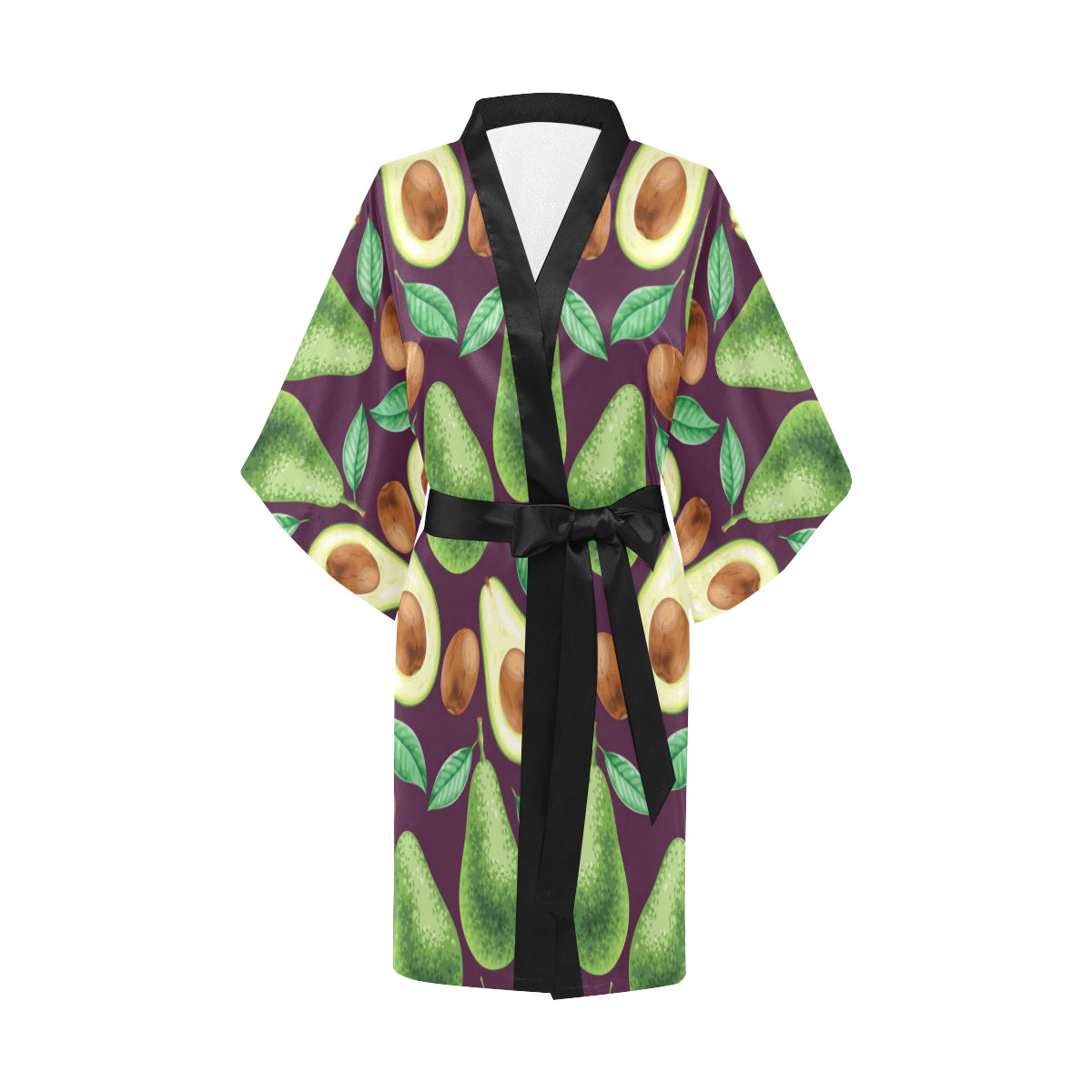 Avocado Pattern Print Design AC08 Women's Short Kimono