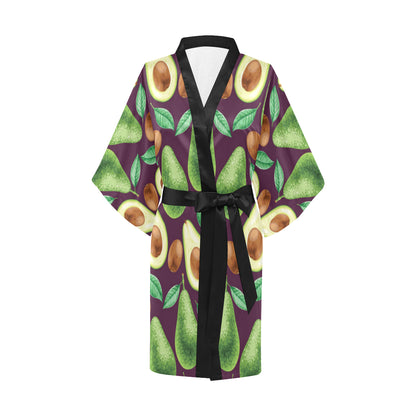 Avocado Pattern Print Design AC08 Women's Short Kimono