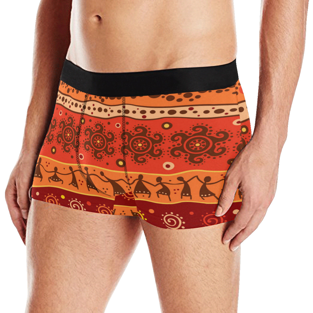 African Pattern Print Design 04 Men's Boxer Briefs