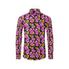 Tropical Folower Pink Hibiscus Print Men's Long Sleeve Shirt