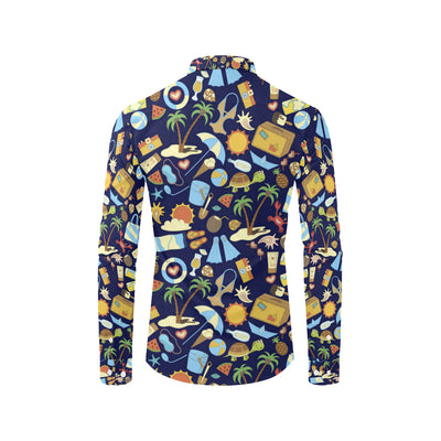 Beach Themed Pattern Print Design 04 Men's Long Sleeve Shirt