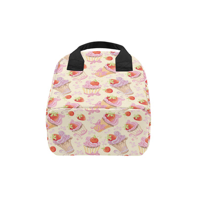 Strawberry Pink CupCake Insulated Lunch Bag