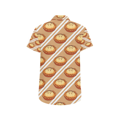 Pie Pattern Print Design A02 Men's Short Sleeve Button Up Shirt