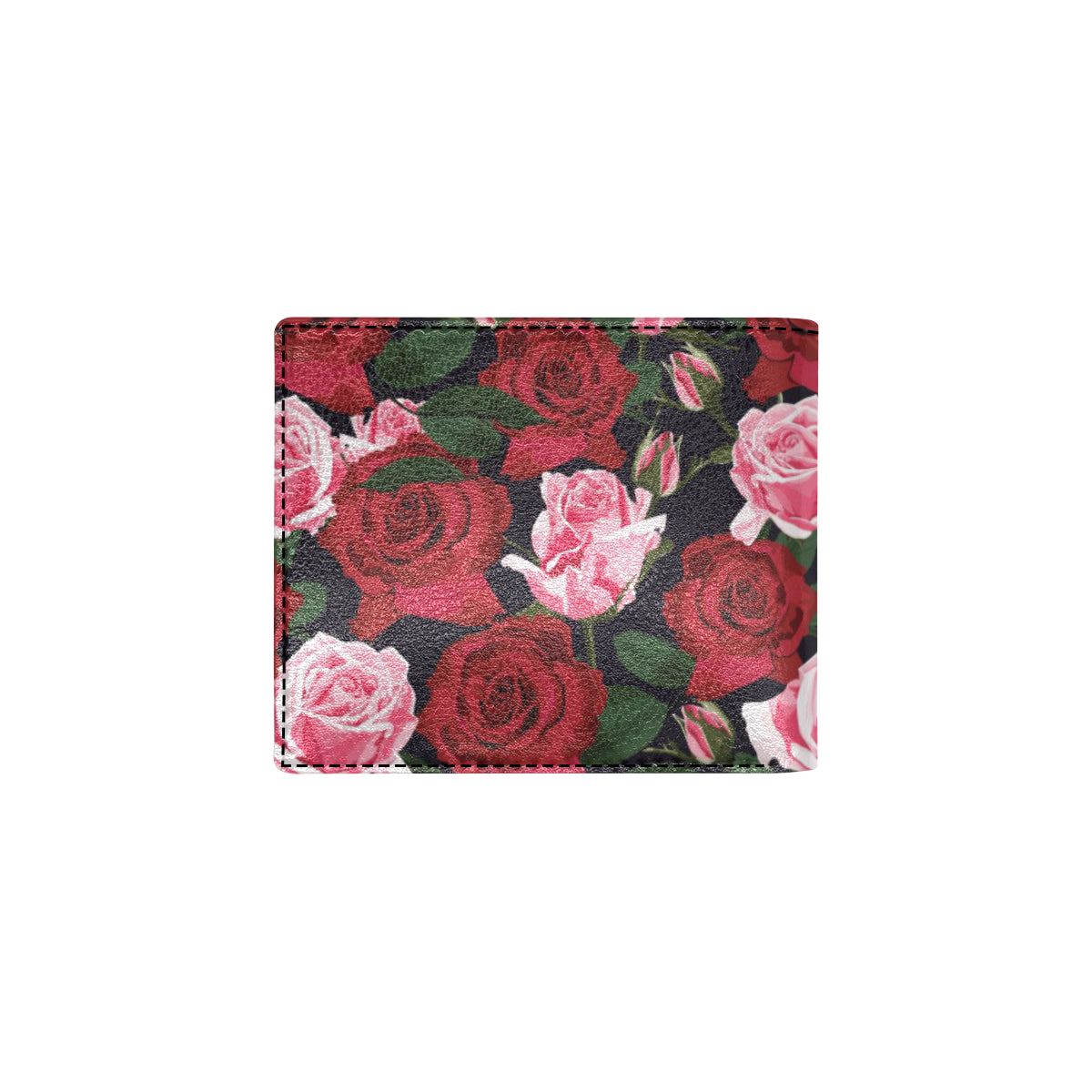 Rose Red Pink Pattern Print Design RO01 Men's ID Card Wallet