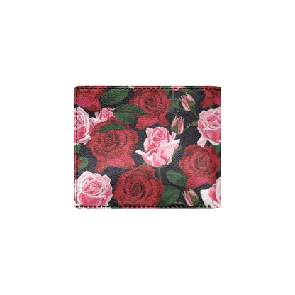 Rose Red Pink Pattern Print Design RO01 Men's ID Card Wallet