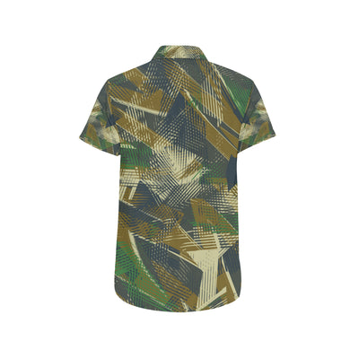 Military Camouflage Pattern Print Design 01 Men's Short Sleeve Button Up Shirt