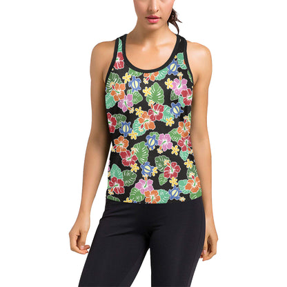 Hawaiian Themed Pattern Print Design H010 Women's Racerback Tank Top
