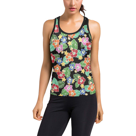 Hawaiian Themed Pattern Print Design H010 Women's Racerback Tank Top