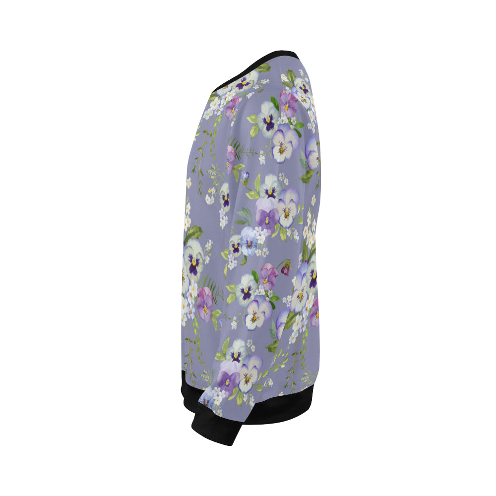 Pansy Pattern Print Design PS05 Men Long Sleeve Sweatshirt