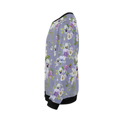 Pansy Pattern Print Design PS05 Men Long Sleeve Sweatshirt