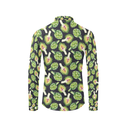 Artichoke Pattern Print Design 01 Men's Long Sleeve Shirt