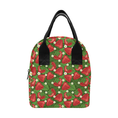 Strawberry Pattern Print Design SB05 Insulated Lunch Bag