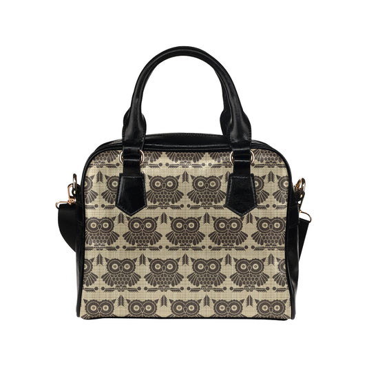 Owl Pattern Print Design A01 Shoulder Handbag