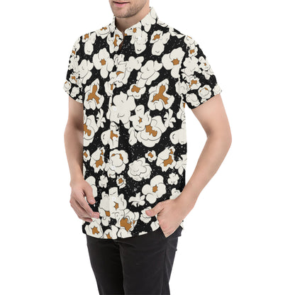Popcorn Pattern Print Design A02 Men's Short Sleeve Button Up Shirt