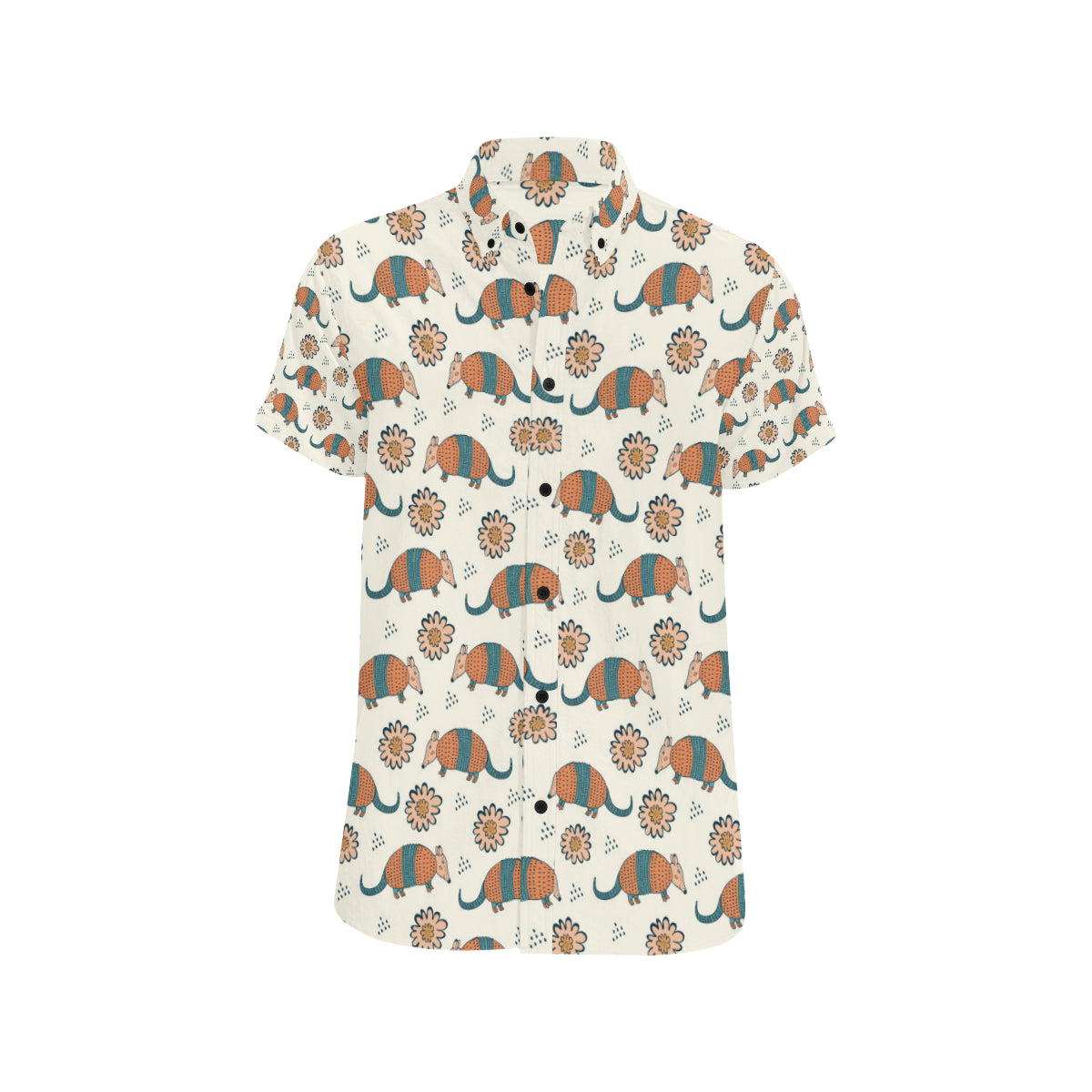 Armadillo Pattern Print Design 02 Men's Short Sleeve Button Up Shirt