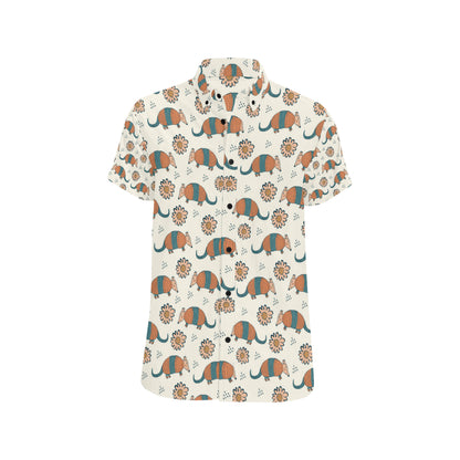 Armadillo Pattern Print Design 02 Men's Short Sleeve Button Up Shirt