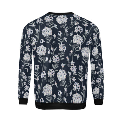 Hydrangea Pattern Print Design HD07 Men Long Sleeve Sweatshirt