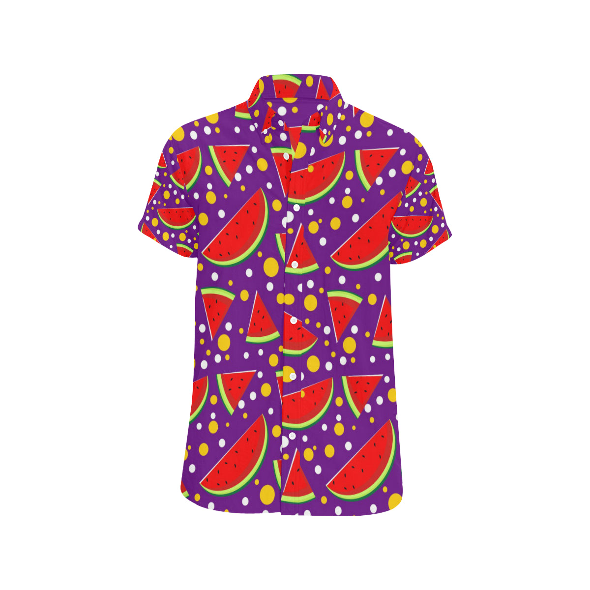 Watermelon Pattern Print Design WM010 Men's Short Sleeve Button Up Shirt