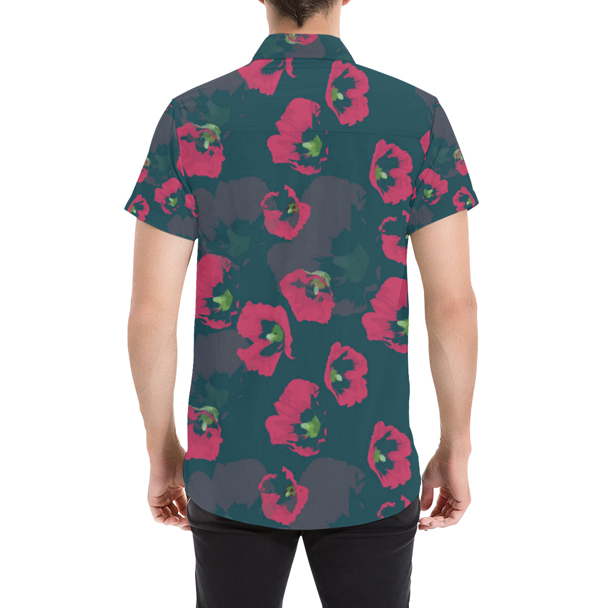 Morning Glory Pattern Print Design 01 Men's Short Sleeve Button Up Shirt
