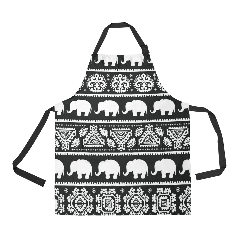 Elephant Pattern Apron with Pocket