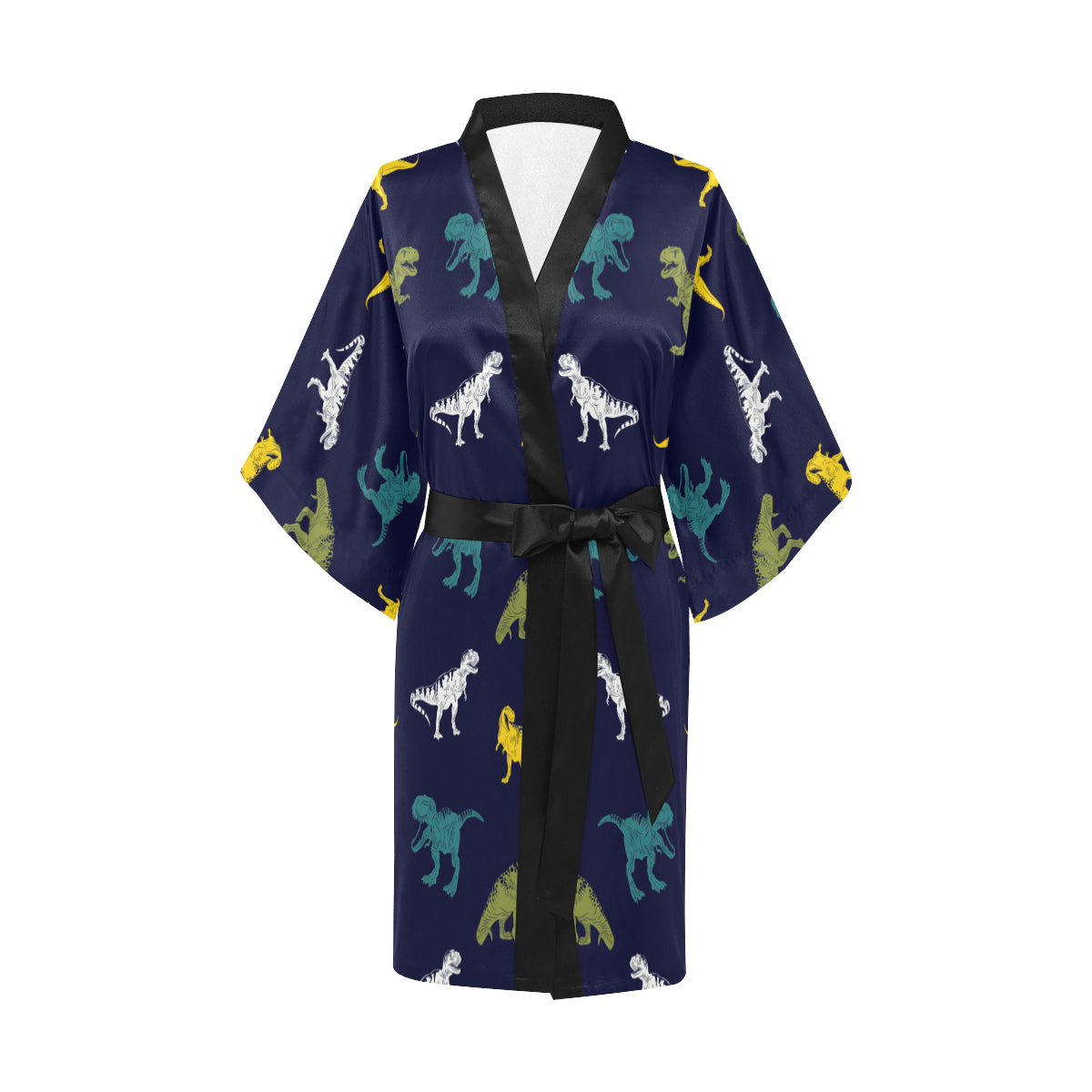 T Rex Pattern Print Design A07 Women's Short Kimono