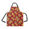 Orange Hibiscus Pattern Print Design HB026 Apron with Pocket