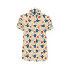 Swallow Bird Pattern Print Design 05 Men's Short Sleeve Button Up Shirt