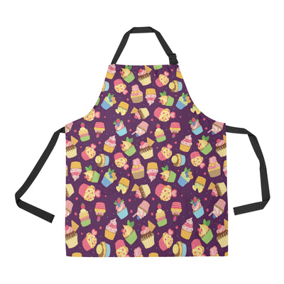 Cupcake Pattern Print Design 05 Apron with Pocket