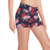 Camellia Pattern Print Design CM02 Yoga Shorts