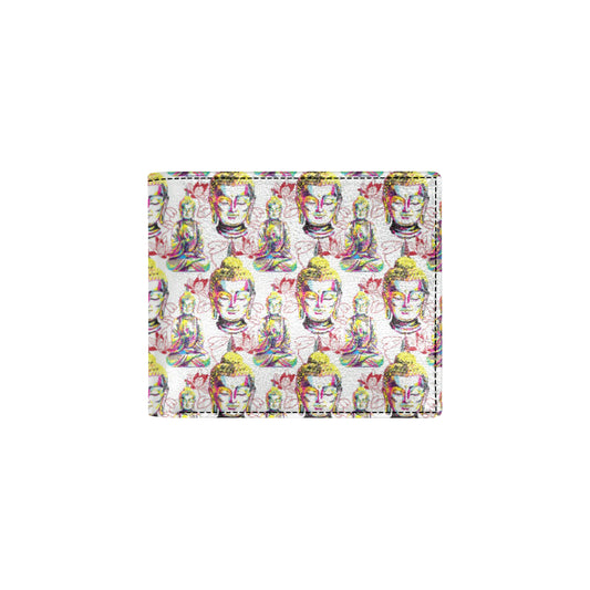 Buddha Pattern Print Design 06 Men's ID Card Wallet