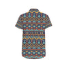 Aztec Style Print Pattern Men's Short Sleeve Button Up Shirt