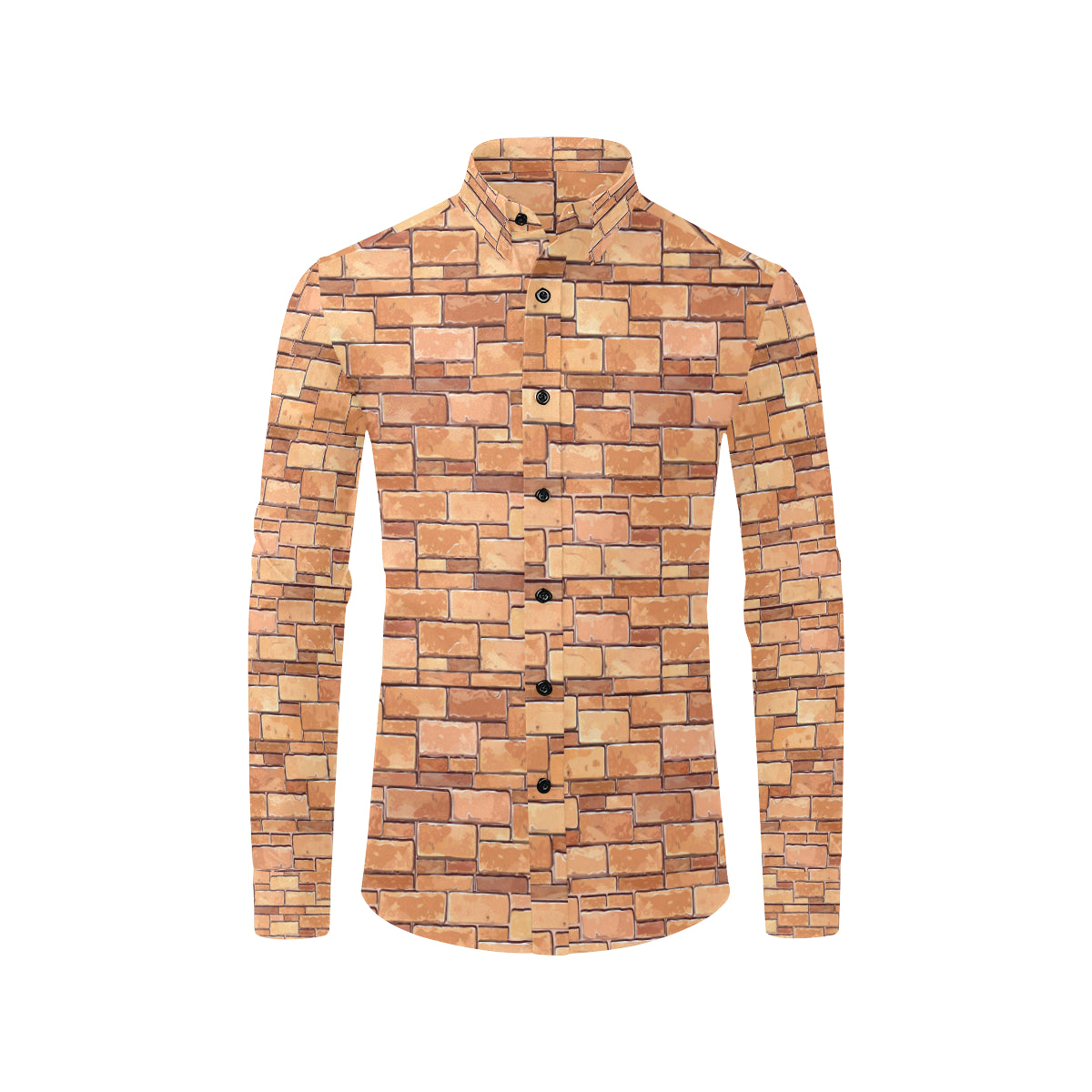 Brick Pattern Print Design 01 Men's Long Sleeve Shirt