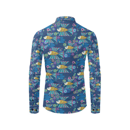 Flying Fish Pattern Print Design 01 Men's Long Sleeve Shirt