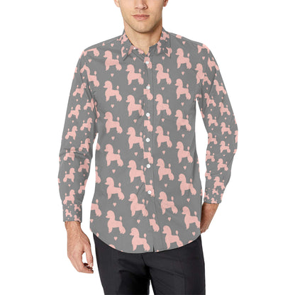 Poodle Pattern Print Design A02 Men's Long Sleeve Shirt