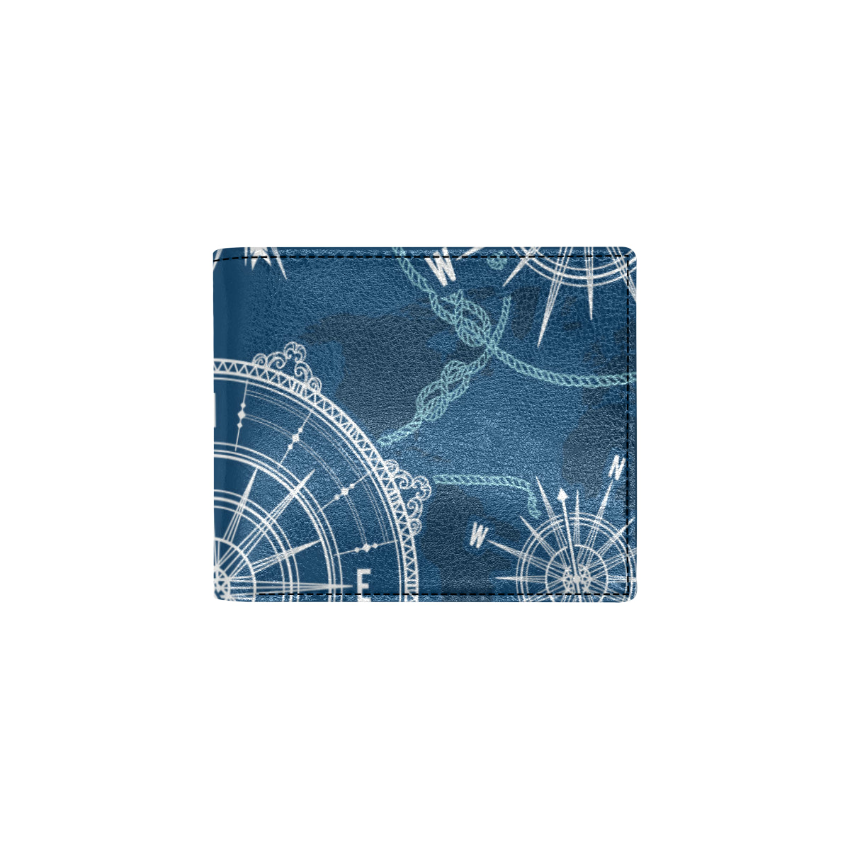 Nautical Compass Print Men's ID Card Wallet