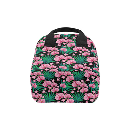 Orchid Pink Pattern Print Design OR06 Insulated Lunch Bag