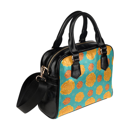 Marigold Pattern Print Design 02 Shoulder Handbag