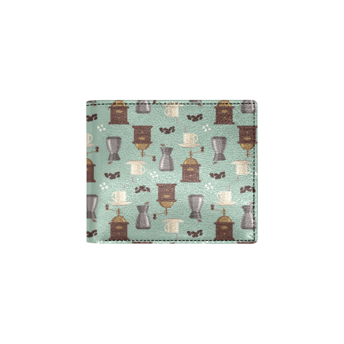 Coffee Pattern Print Design 04 Men's ID Card Wallet