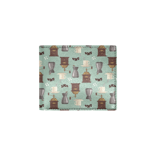 Coffee Pattern Print Design 04 Men's ID Card Wallet