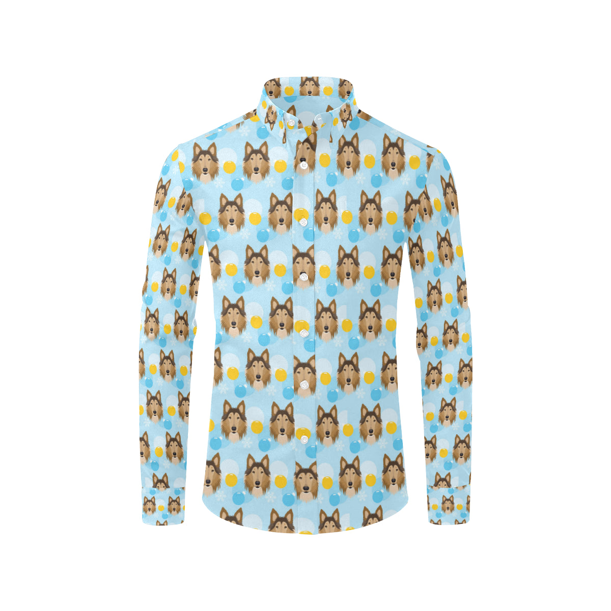 Collies Pattern Print Design 02 Men's Long Sleeve Shirt