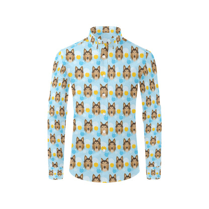 Collies Pattern Print Design 02 Men's Long Sleeve Shirt